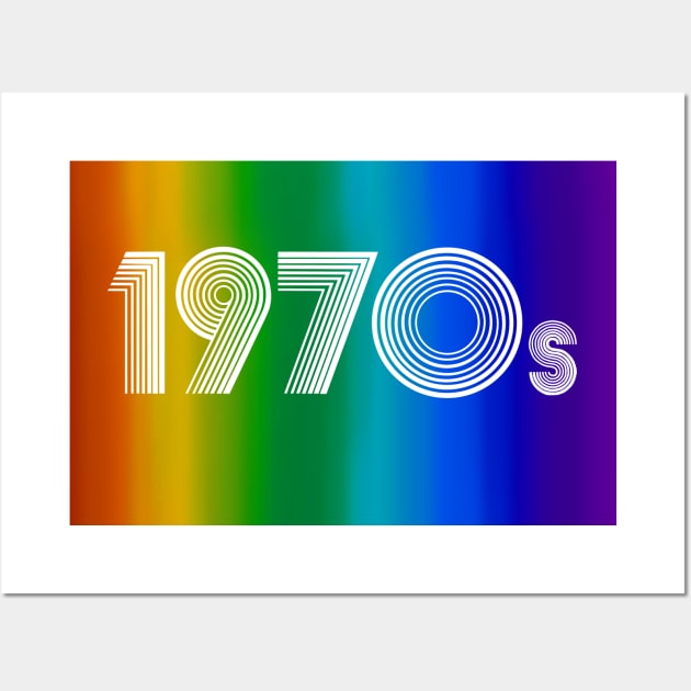 Rainbow Pride 1970s Retro Disco Font Wall Art by Art by Deborah Camp